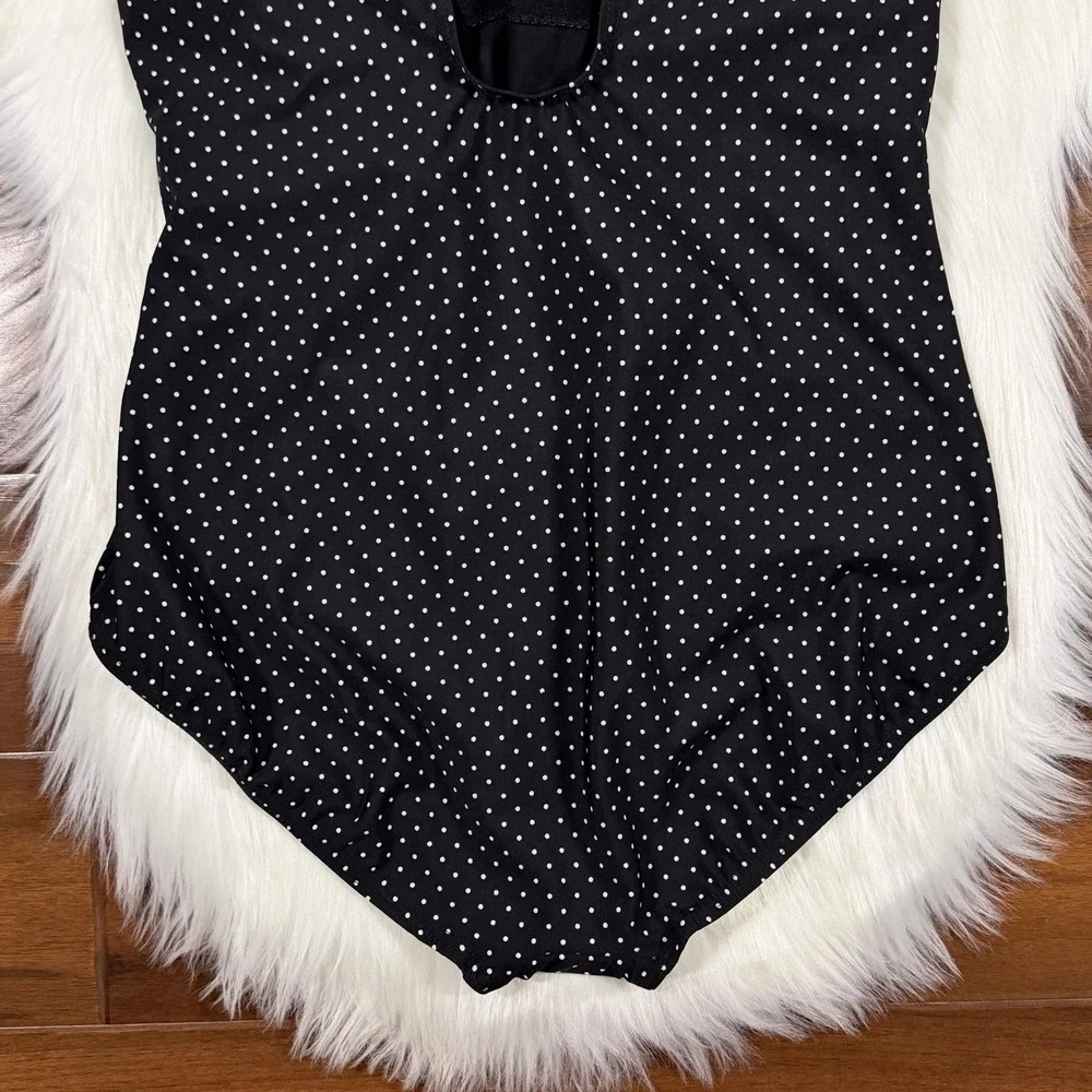 Miraclesuit‎ Size 14 Black Polka Dot Pin Point Oceanus One Piece Swimsuit